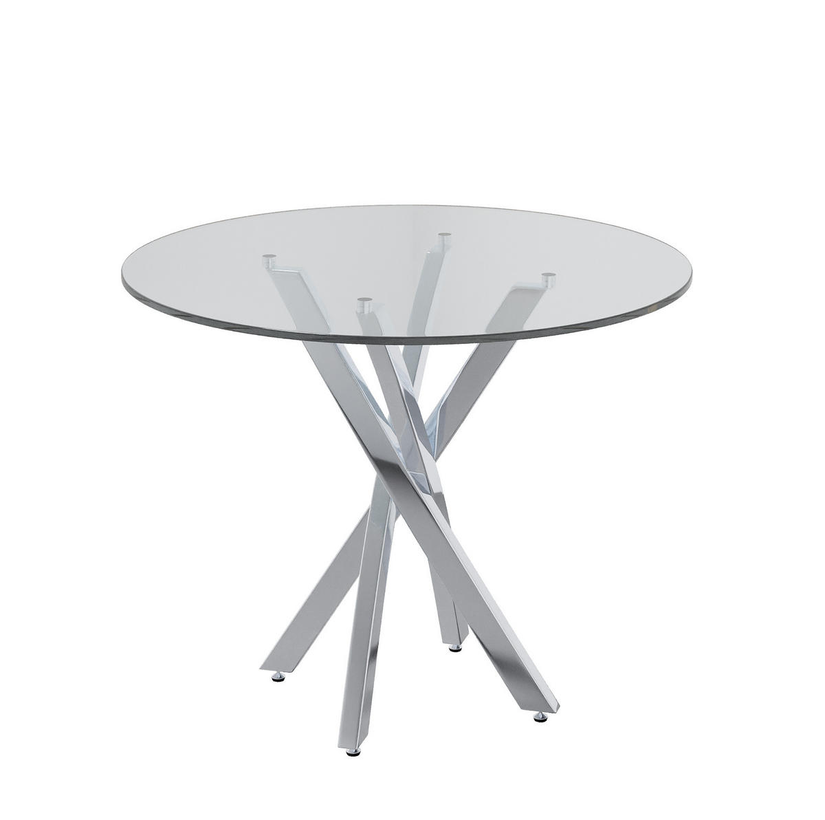 JEDÁLENSKÝ stôl 80/80 cm, sklo, strieborný - strieborná, sklo (80/80/75cm) - BEAOK