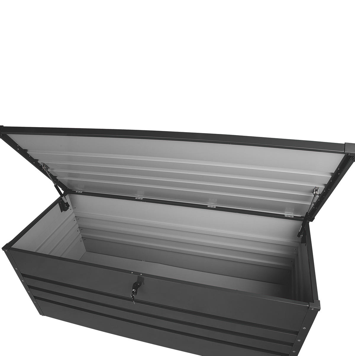 AUFLAGENBOX Stahl graphitgrau 165/70 cm Cebrosa - Graphitfarben, Metall (165/63/70cm) - Beliani