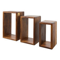 WANDREGAL Set Sheesham 45x20x30 walnuss gewachst TORONTO #242 - Walnussfarben, Holzwerkstoff (45/30/20cm) - Massivmoebel24