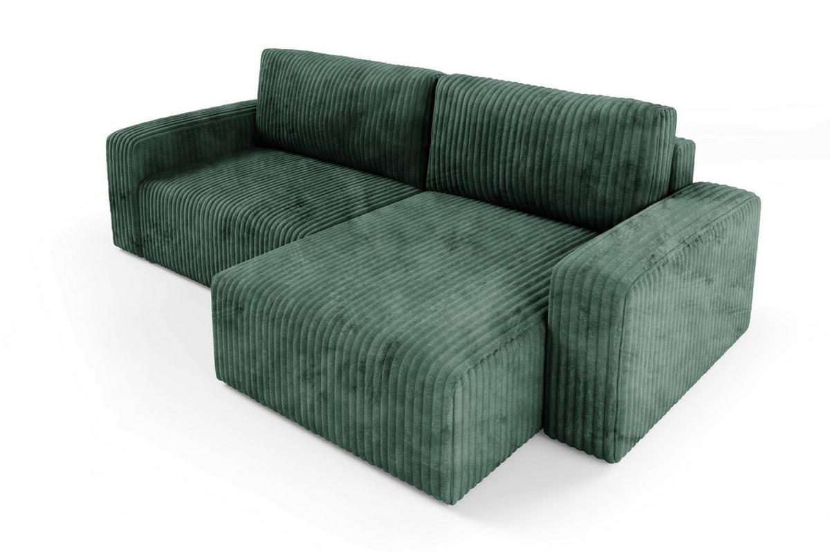 ECKSOFA Natalia - Grün, Holzwerkstoff/Textil (244/149cm) - Fun Möbel