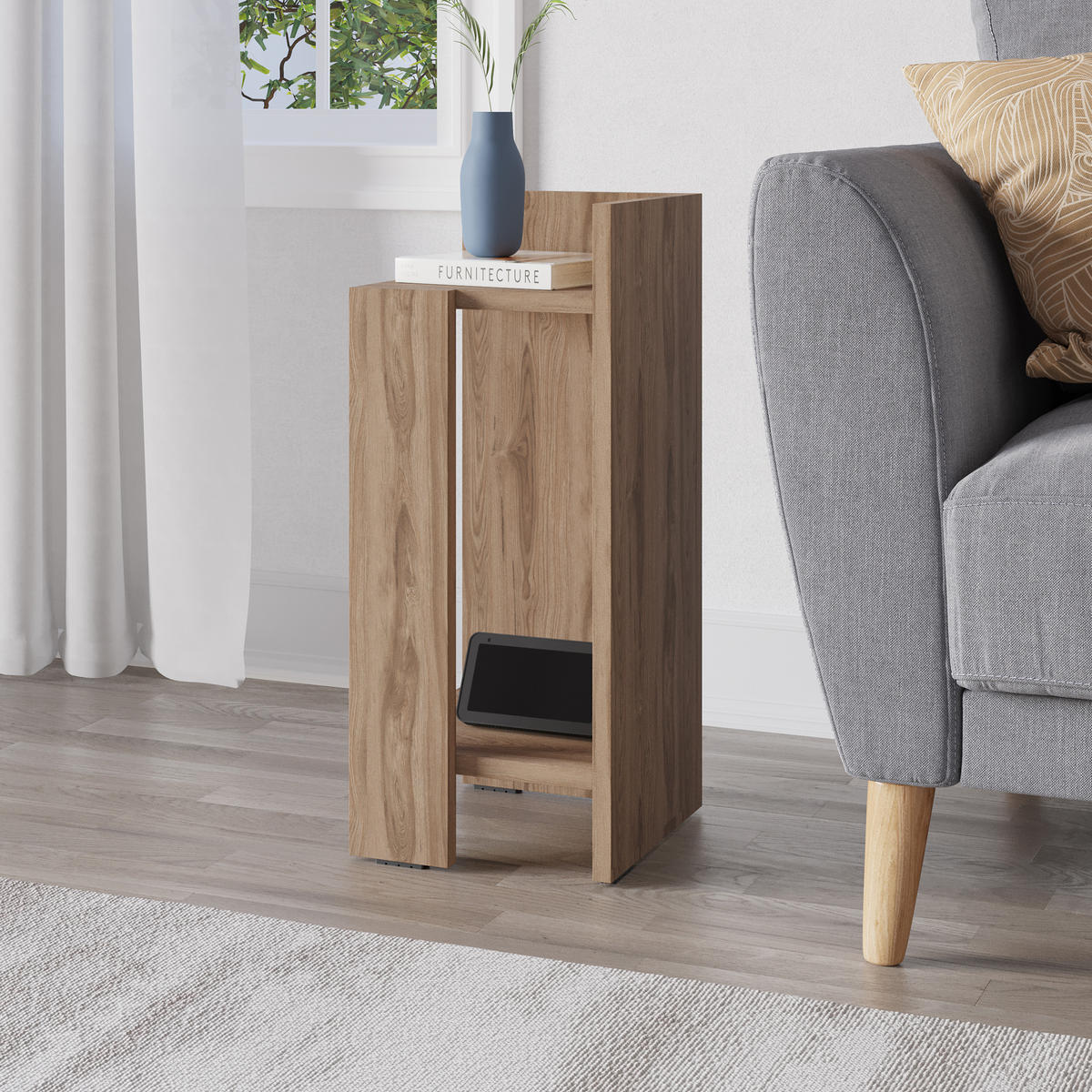 NACHTTISCH Elos Modul Rechts Whiskey Eiche 25/27/60 cm - Dunkelbraun, Holzwerkstoff (25/60/27cm) - Decortie