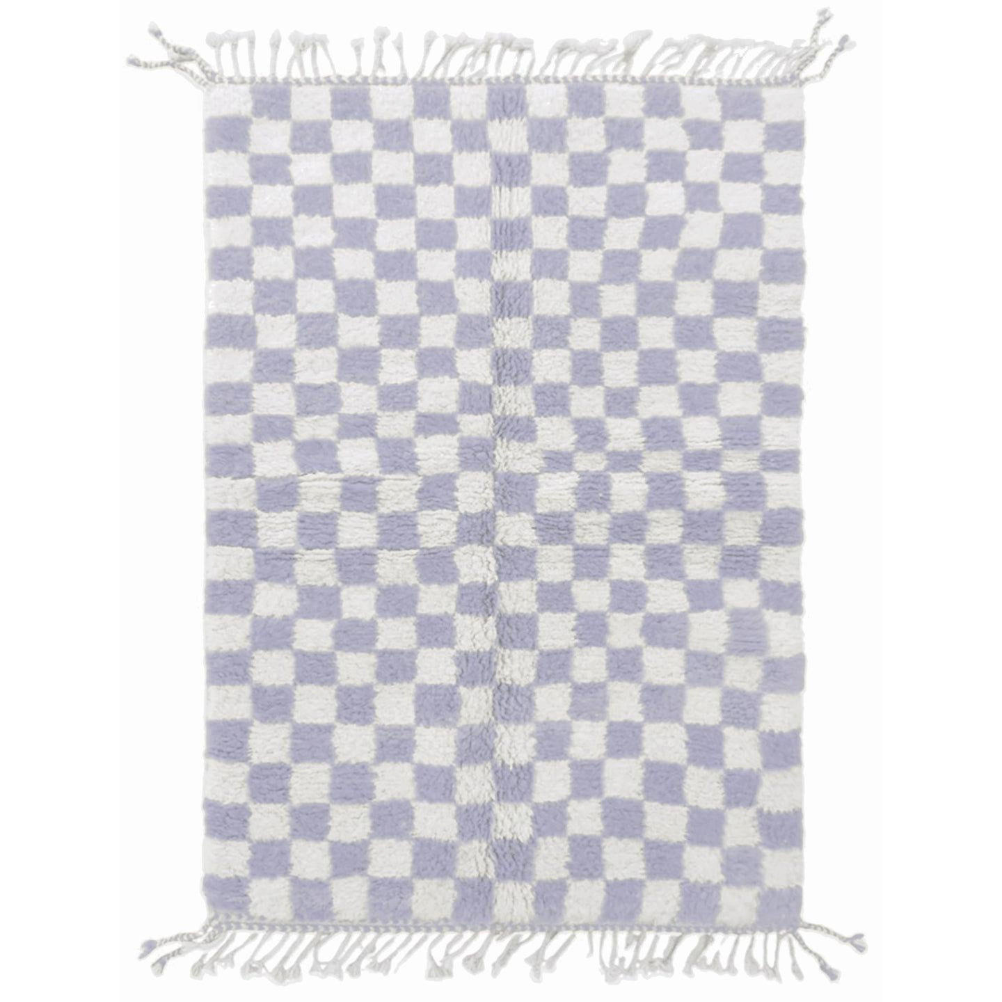 BERBERTEPPICH aus Marokko aus Wolle kariert 140x 200 cm - Grau, Naturmaterialien (140/200cm) - AFK Living