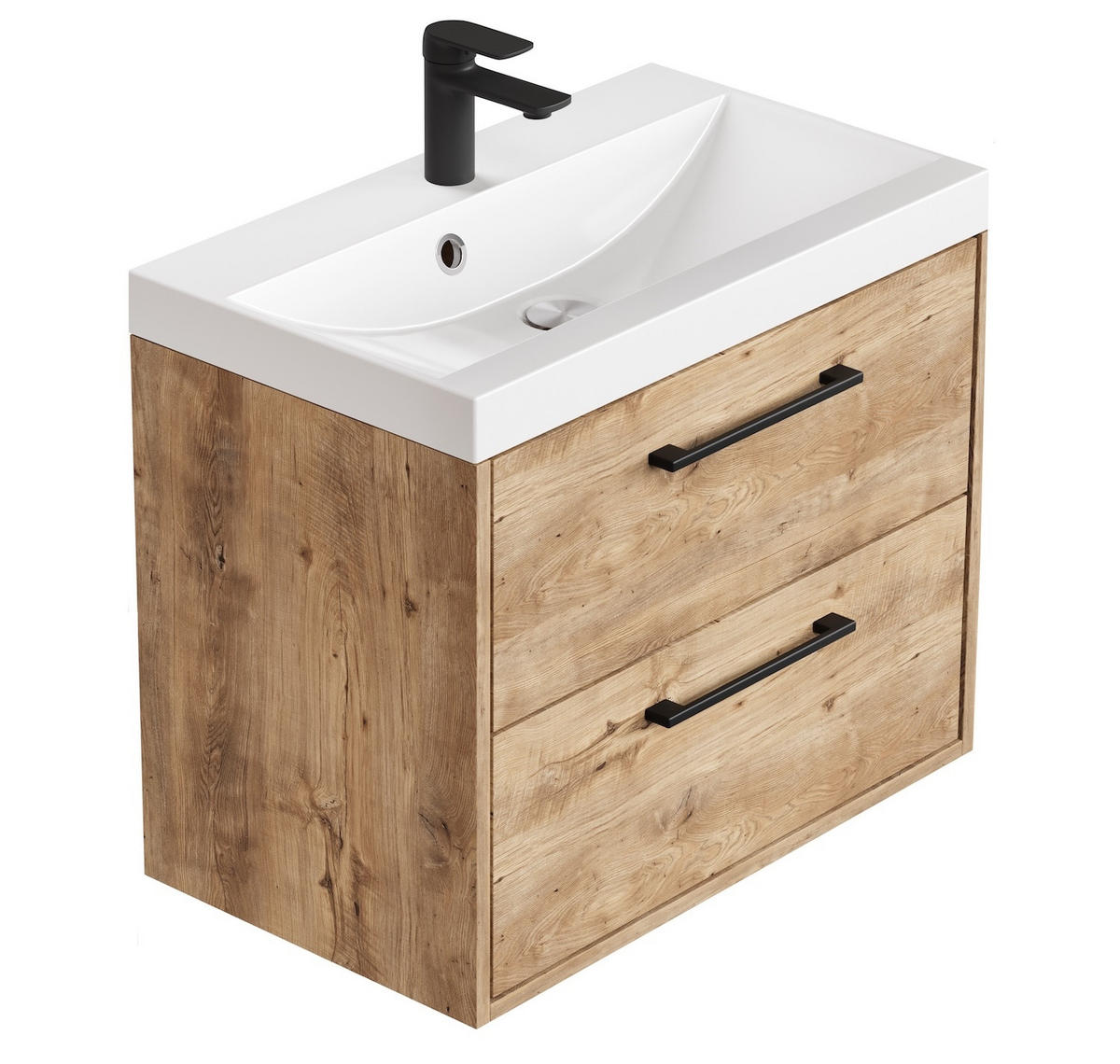 BADMÖBEL-SET Florence 2 Teile Kastanien Eiche - 60 x 35 x 51 cm - Kastanienfarben/Eichefarben, Holz (60/51/35cm) - Badplaats