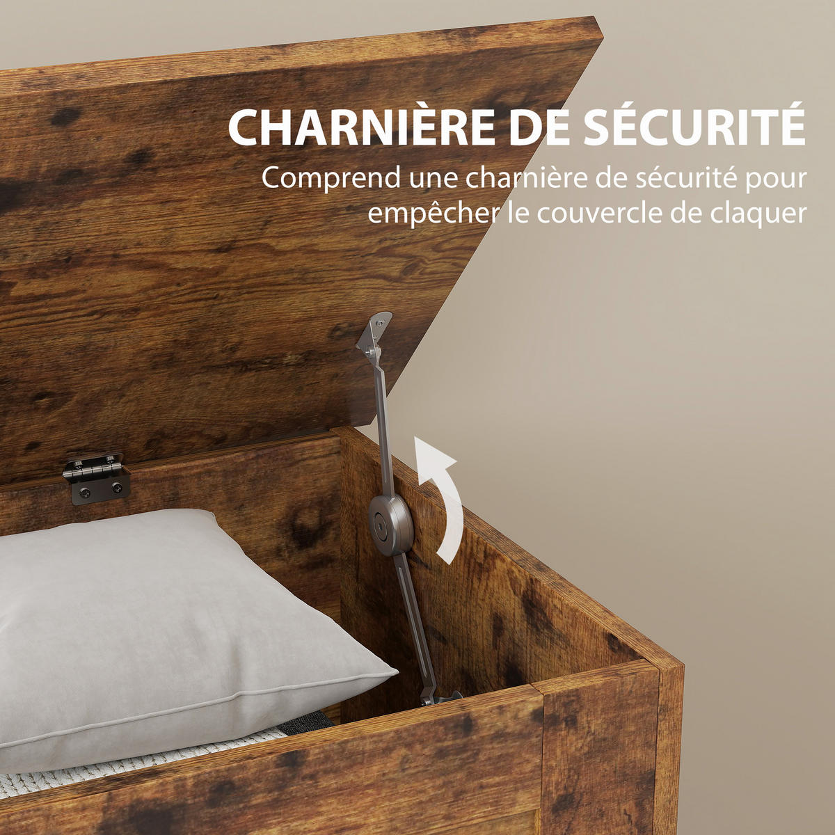 KISSENBOX DE-12530 80/40/45 cm Braun - Braun, Holzwerkstoff (40/45/80cm) - ComfortXL