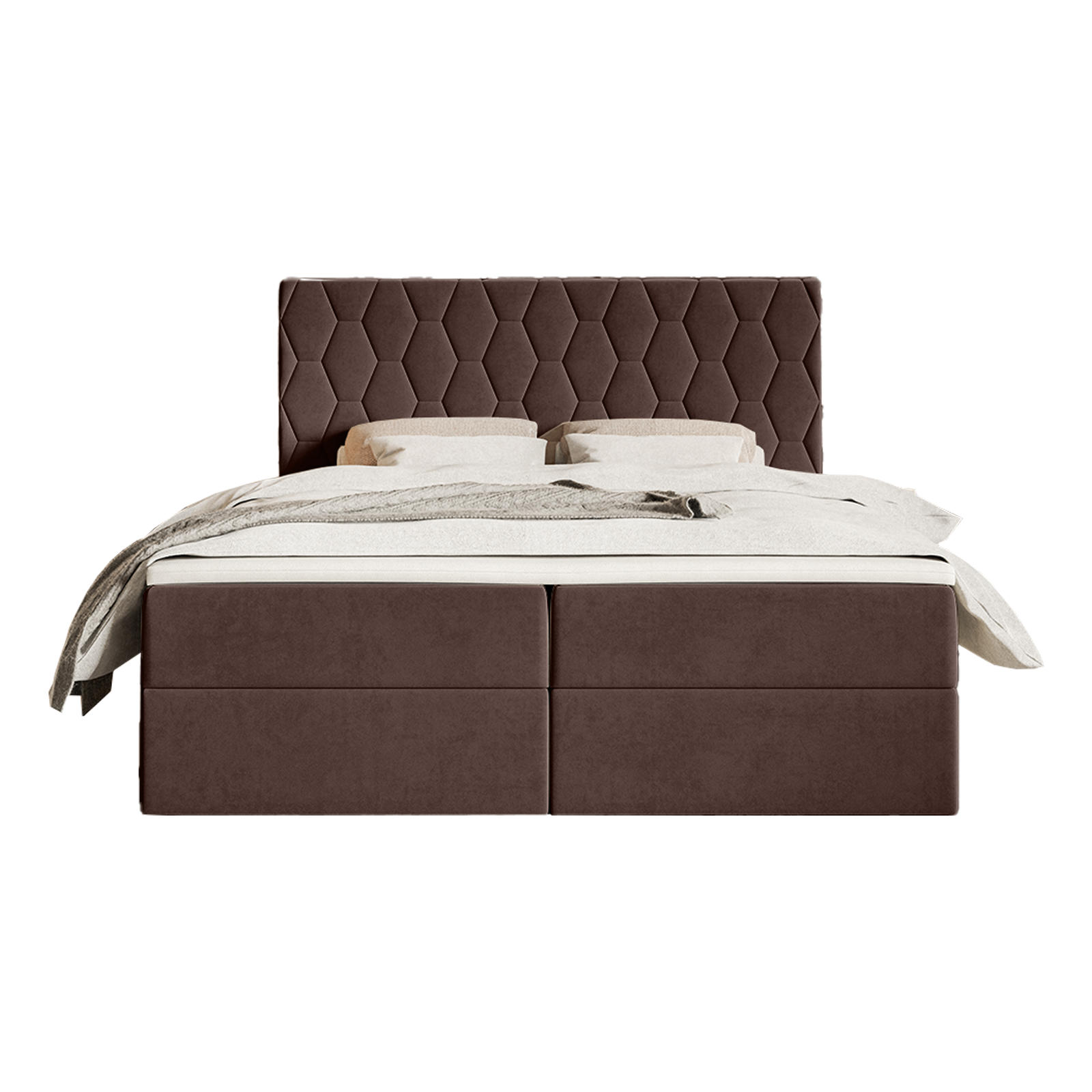 BOXSPRINGBETT Wemio 160x200 cm, Braun - Braun, Textil (160/200cm) - Fedve