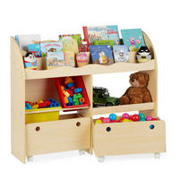 KINDERREGAL Spielzeug - Hellbraun, Holzwerkstoff/Kunststoff (108/88/29cm) - Relaxdays