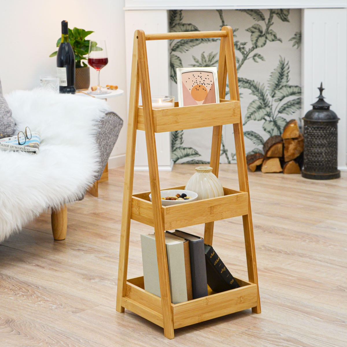 BAMBUS-BADREGAL 30x26x78 cm inkl. 3 Körbe - Braun, Holz (25/78/30cm) - Dunedesign