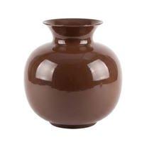 VÁZA Roger, kov, čokoládová, 18,5/29/34cm - hnědá, kov (34cm) - Mondex