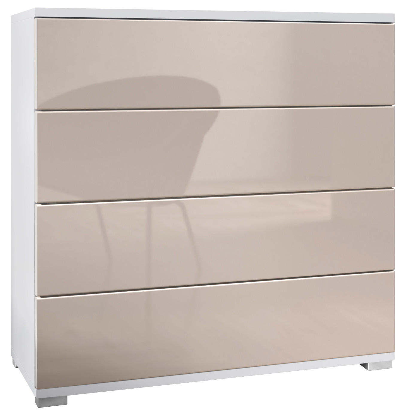 KOMMODE Pavos Sandgrau Hochglanz - Sandfarben, Holzwerkstoff (76/76/35cm) - Vladon