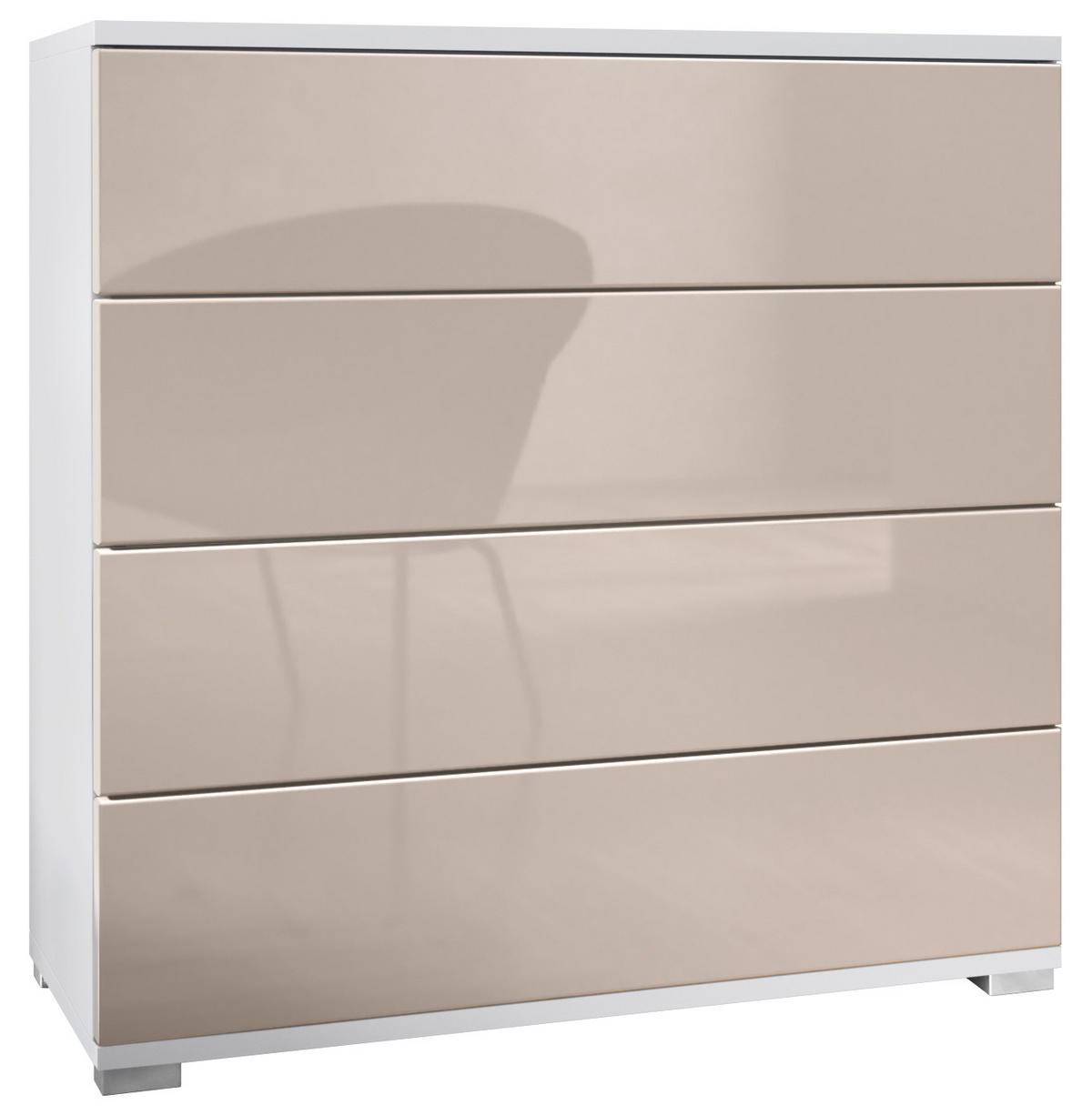 KOMMODE Pavos Sandgrau Hochglanz - Sandfarben, Holzwerkstoff (76/76/35cm) - Vladon