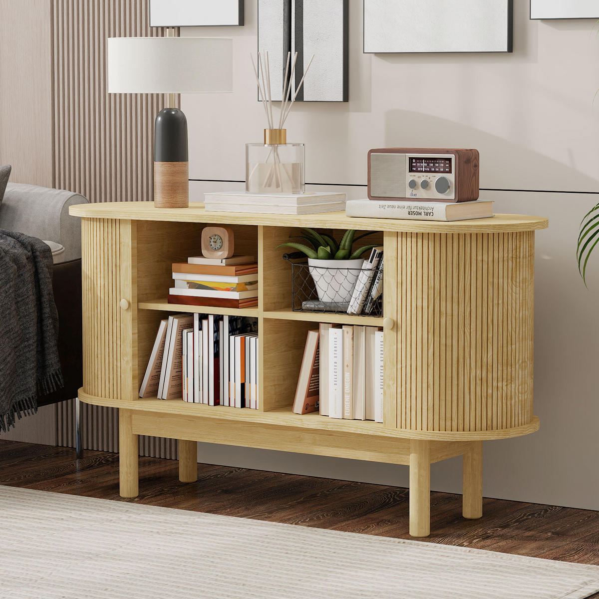 SIDEBOARD Holzoptik 138/43/75 cm - Hellbraun, Holzwerkstoff (43/75/138cm) - Urban Meuble