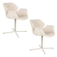 ESSZIMMERSTUHL Nikki Beige - 2 er Set - Beige, Kunststoff (66/80/62cm) - Zuiver