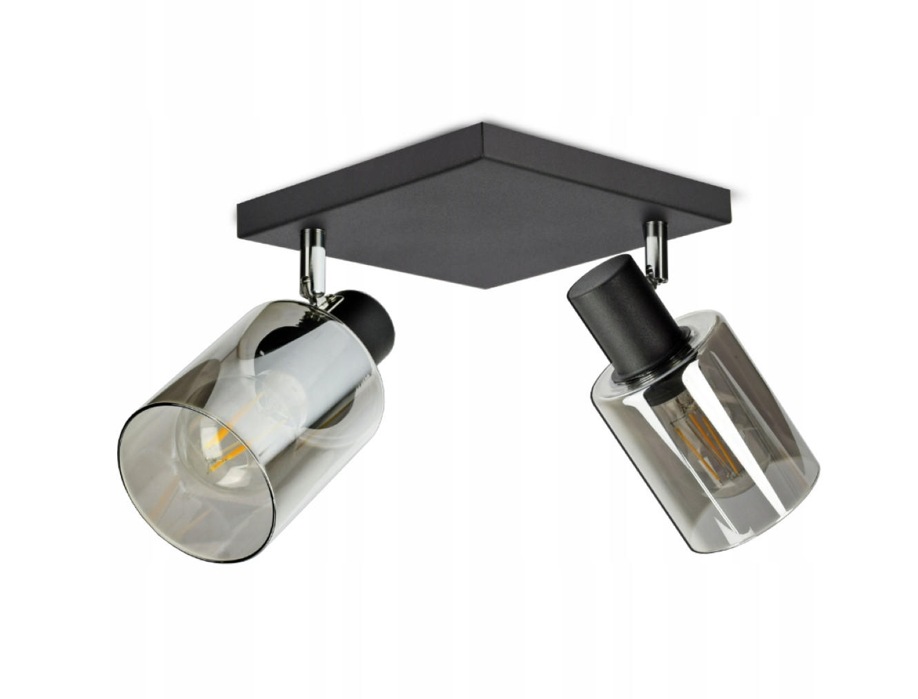 DECKENLEUCHTE TUBE - Transparent/Schwarz, Glas/Metall (20/20/22cm) - kiki design