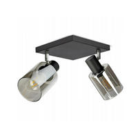 DECKENLEUCHTE TUBE - Transparent/Schwarz, Glas/Metall (20/20/22cm) - kiki design