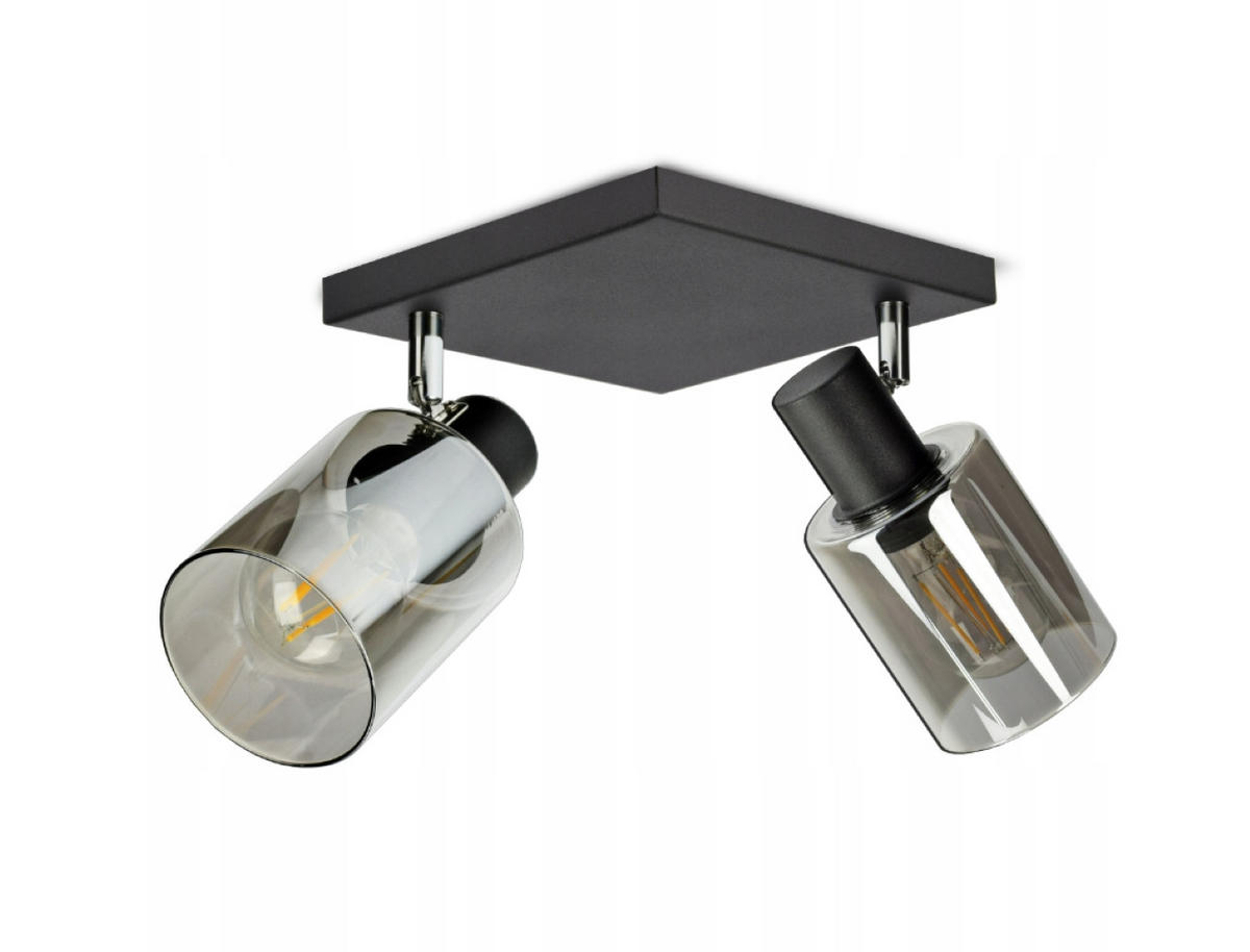 DECKENLEUCHTE TUBE - Transparent/Schwarz, Glas/Metall (20/20/22cm) - kiki design