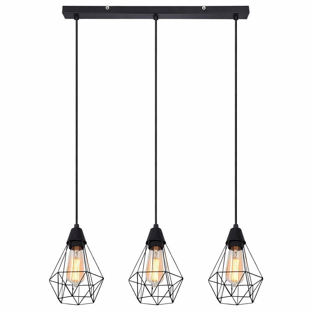 LED HÄNGELEUCHTE Metall Gitter Schwarz - Schwarz, Metall (58/15/120cm)