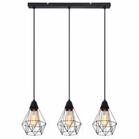 LED HÄNGELEUCHTE Metall Gitter Schwarz - Schwarz, Metall (58/15/120cm)