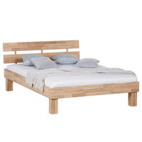 BETT - Massivholz - Eichefarben, Holz - home24