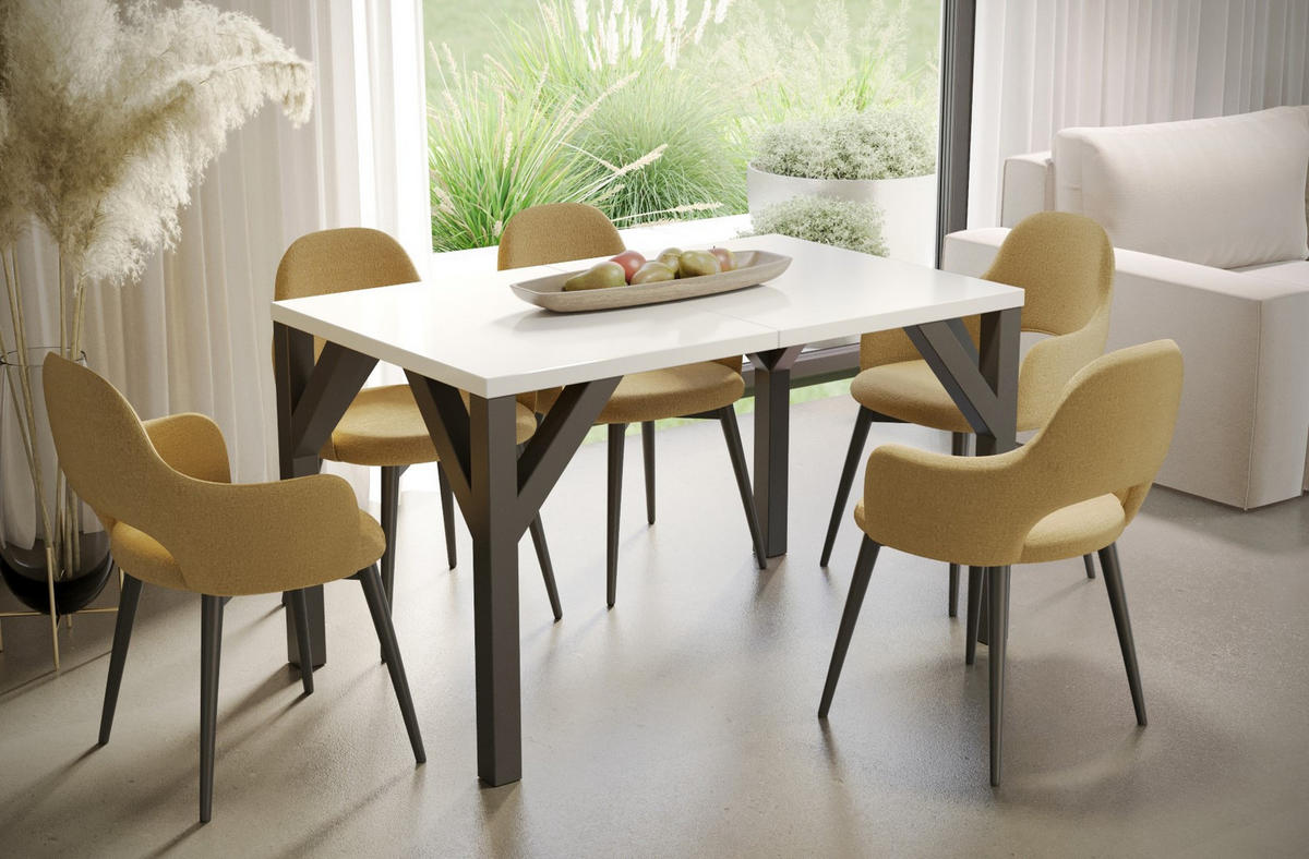ESSTISCH Baltika ausziehbar bis 240 cm - Weiß Hochglanz, Holzwerkstoff (130/90/75cm) - Endo-Moebel