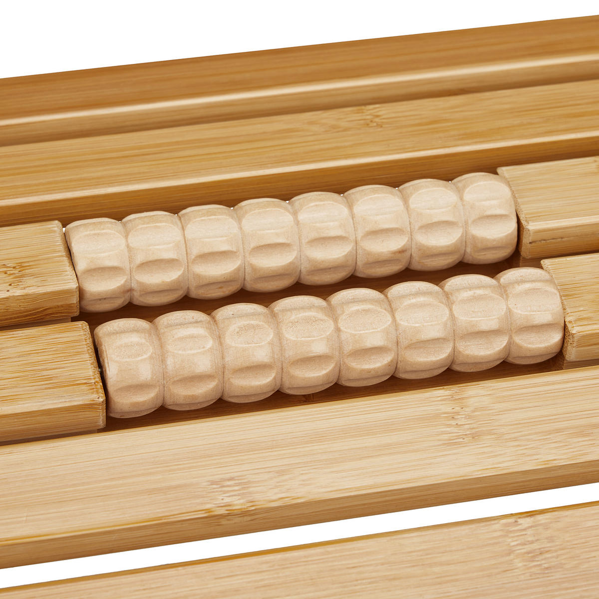 FUSSSTÜTZE - Hellbraun, Holz (40/16/32cm) - Relaxdays