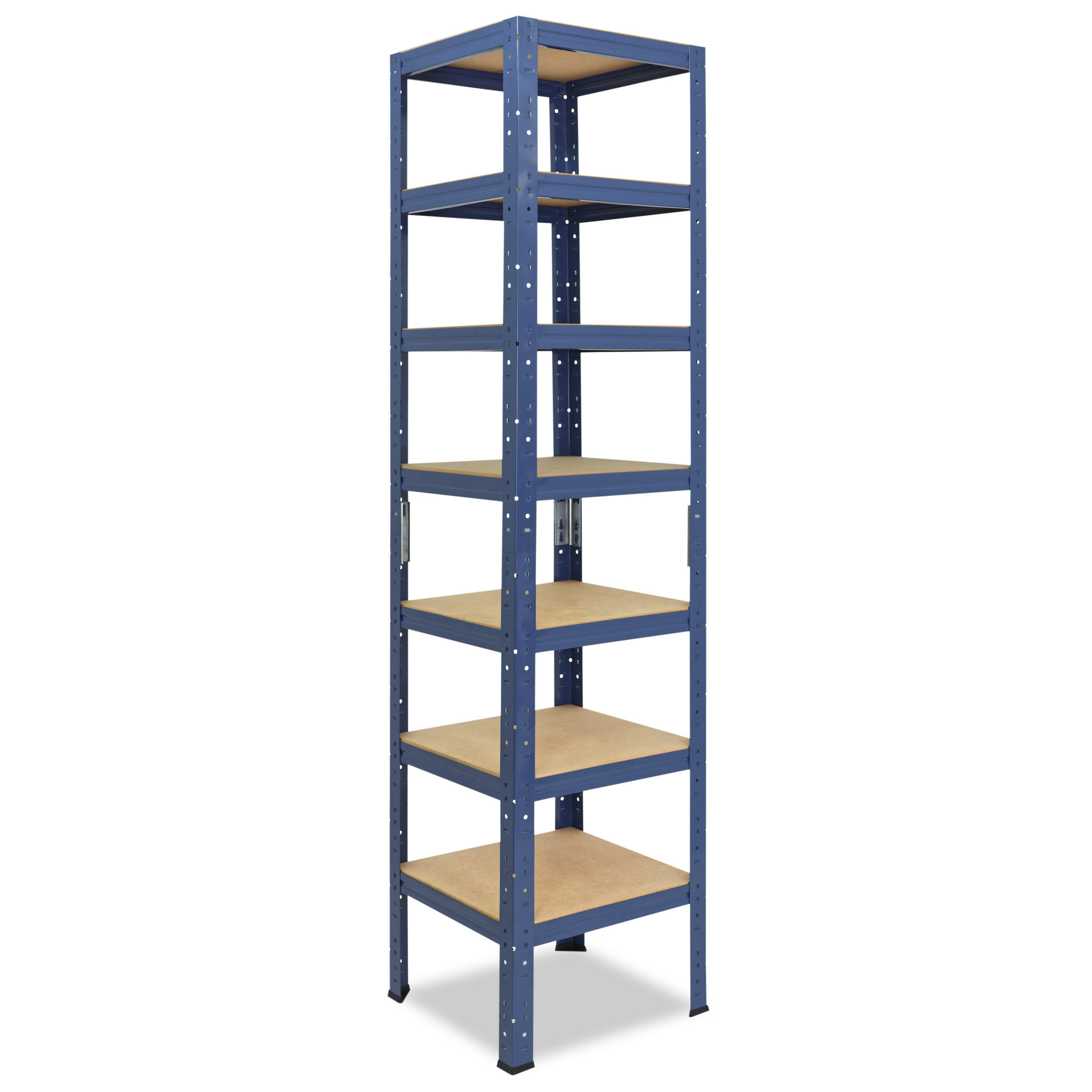 SCHWERLASTREGAL HOME 230x40x40 cm in blau mit 7 Böden und 125 kg Traglast pro Boden - Blau, Metall (40/230/40cm) - shelfplaza