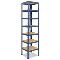 SCHWERLASTREGAL HOME 230x40x40 cm in blau mit 7 Böden und 125 kg Traglast pro Boden - Blau, Metall (40/230/40cm) - shelfplaza