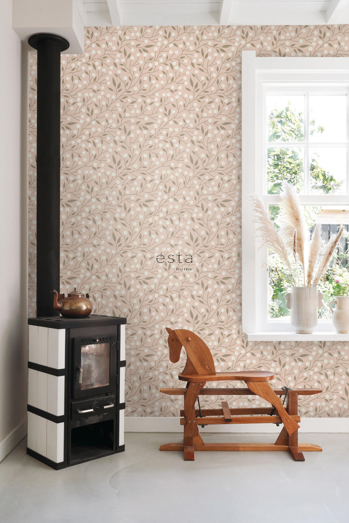 TAPETE Blumenmuster 50 x 900 cm - Pink, Papier (50/900cm) - ESTAhome