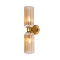 WANDLEUCHTE Leonora, Bernstein und Messing, 42.5cm - Goldfarben, Glas (10/42.5/16cm) - KOSILUM