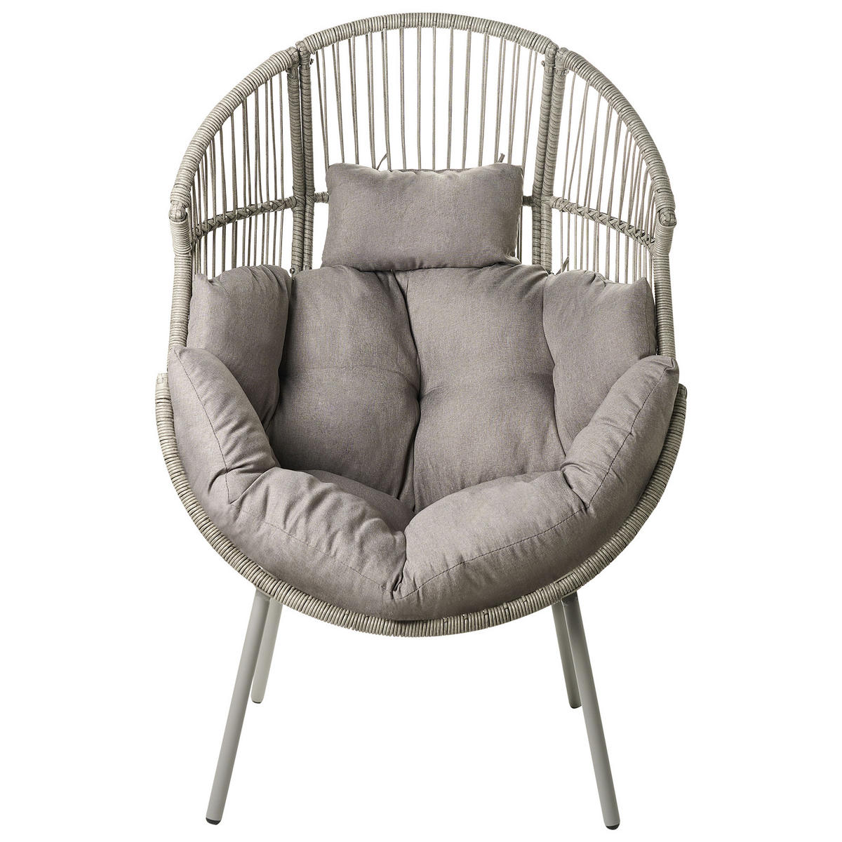 GARTENSTUHL Grau Murano - Grau, Kunststoff (89/130/93cm) - Beliani