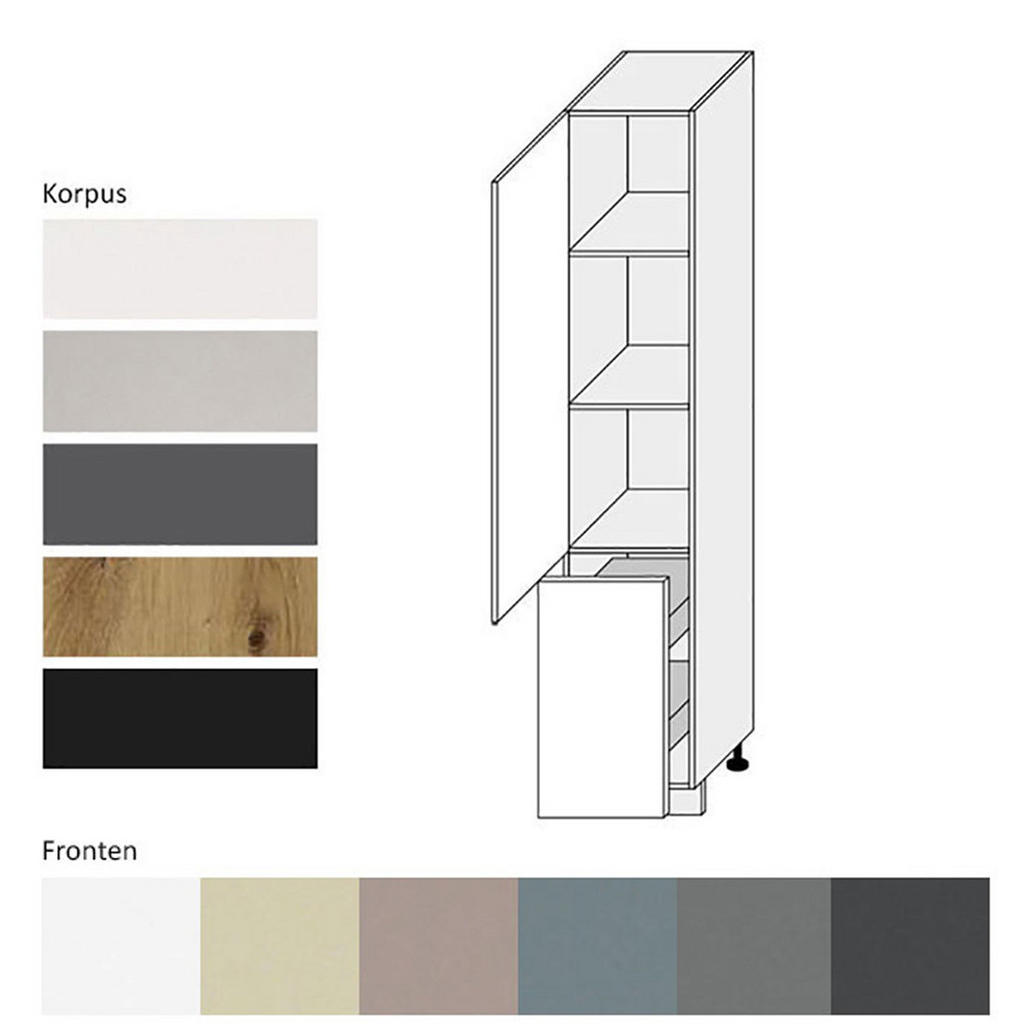Thumbnail - Feldmann-Wohnen Apothekerschrank, Creme, Dunkelgrau, Metall, 3 Fächer, 1 Schubladen, Rechteckig, 40x207x59 cm, Küchen, K...
