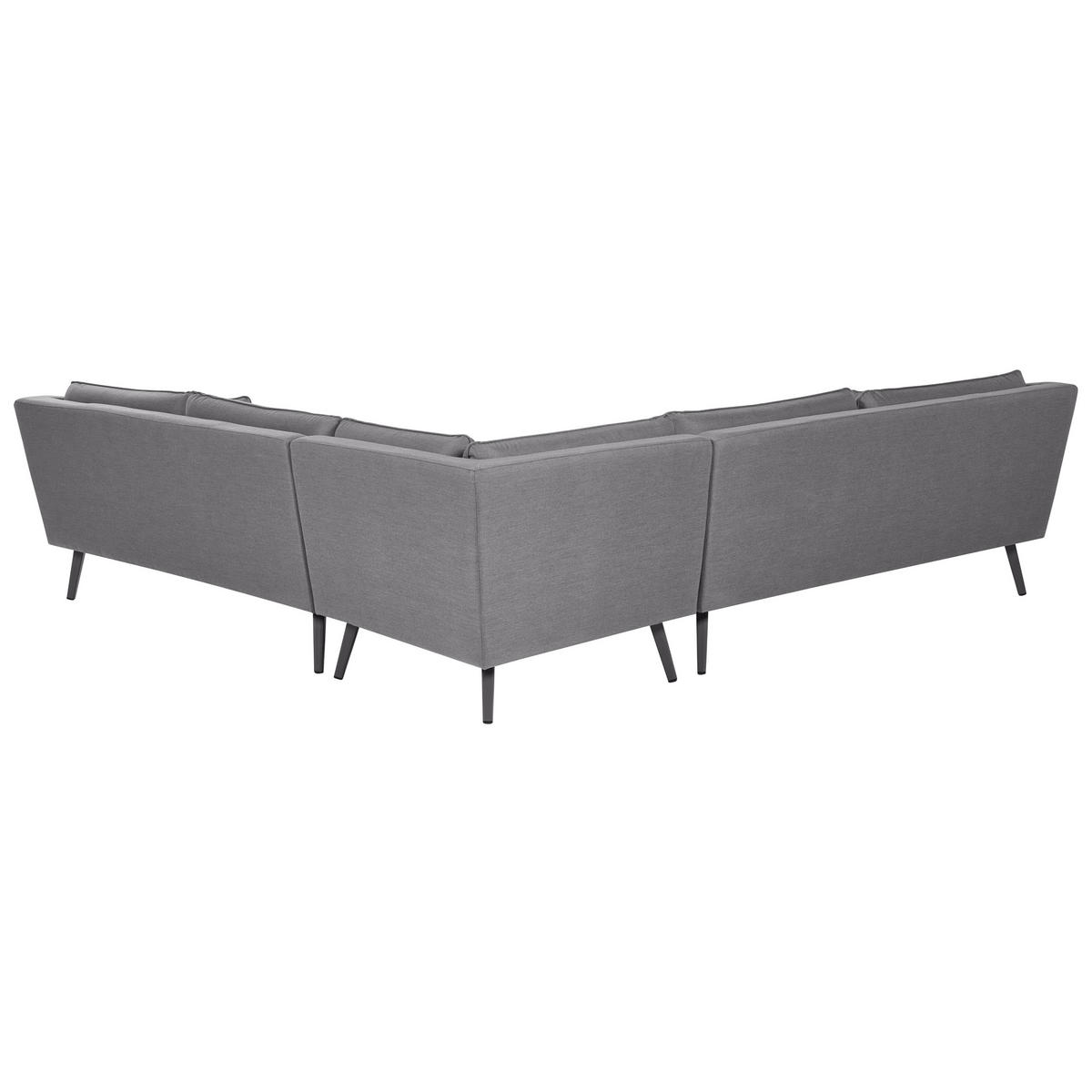 GARTEN-ECKSOFA 5-Sitzer grau modular Loretello - Grau, Textil (243/70/243cm) - Beliani
