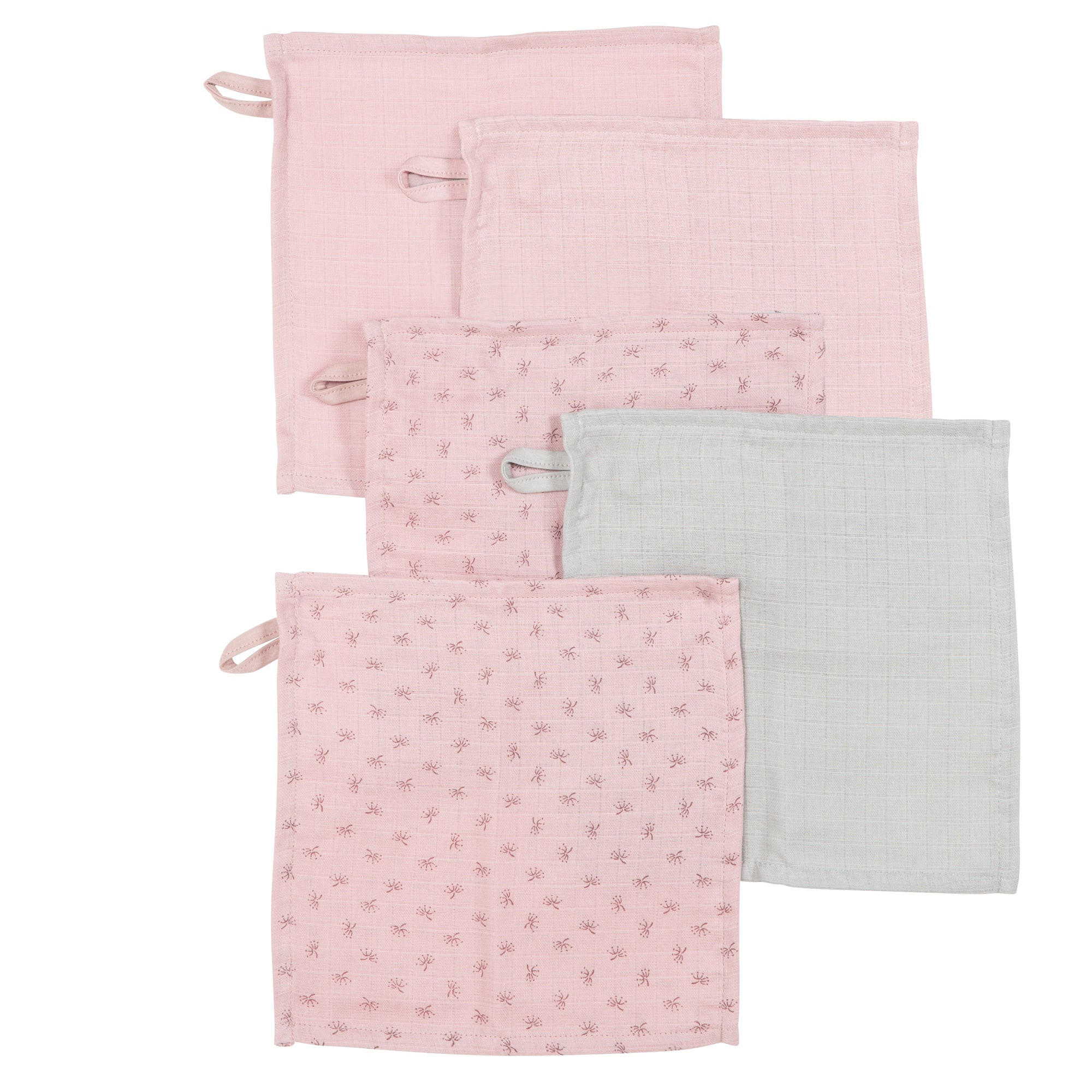 WASCHLAPPEN 5er-Set rosa - Rosa, Textil (25/25cm) - Roba