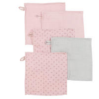 WASCHLAPPEN 5er-Set rosa - Rosa, Textil (25/25cm) - Roba
