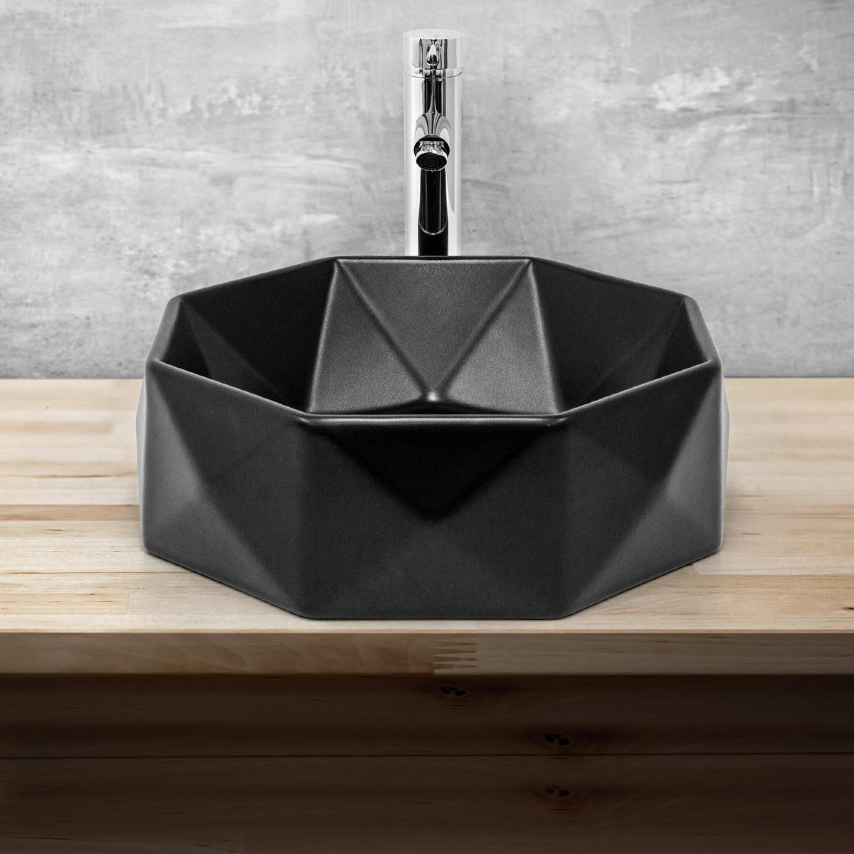 WASCHBECKEN - Schwarz, Keramik (42/13.5/42cm) - ML-DESIGN