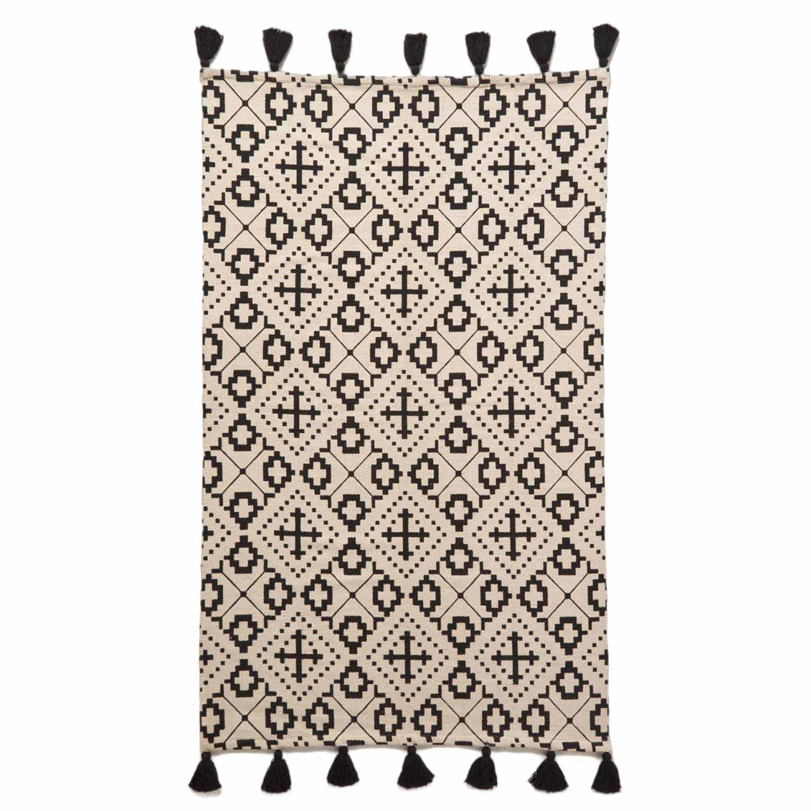 BAUMWOLLTEPPICH Reva gemustert 160/230 cm - Schwarz, Textil (160/230cm) - Homescapes