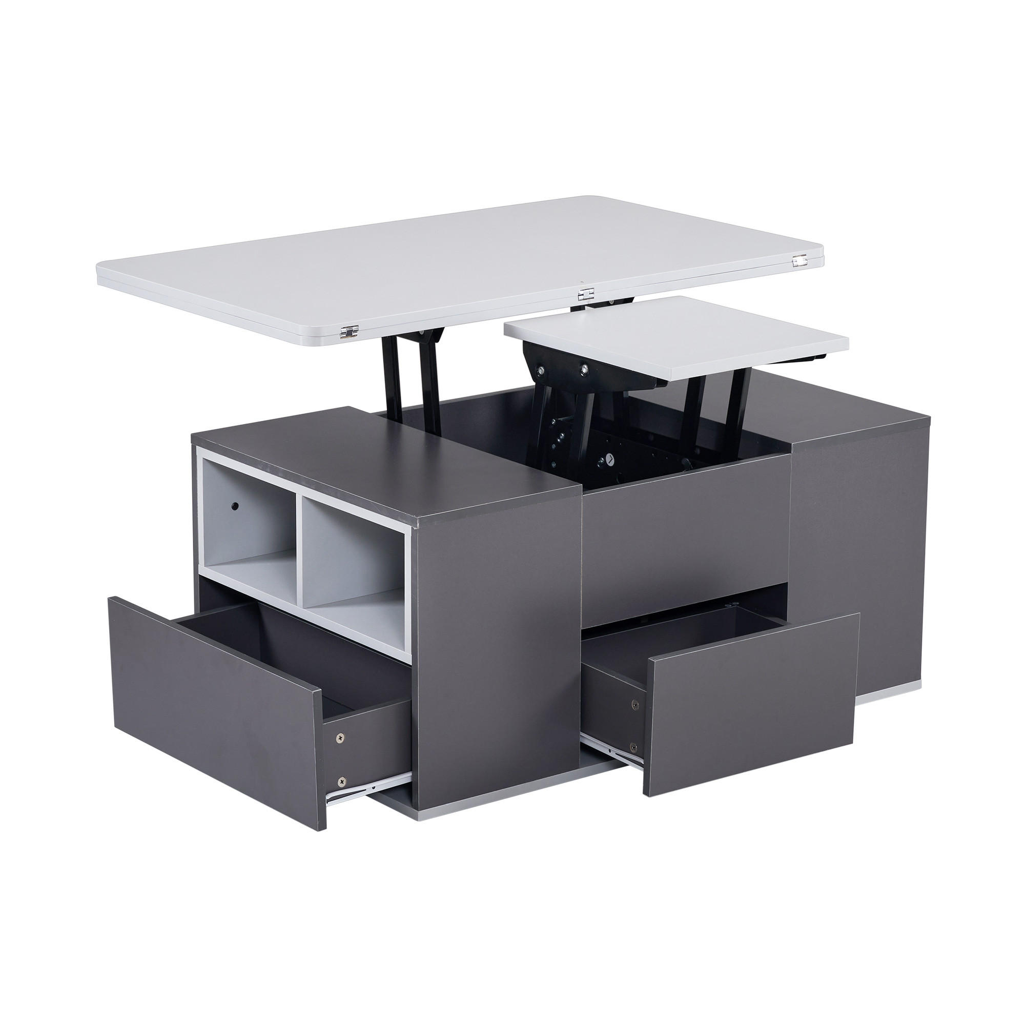 COUCHTISCH Schwarz und Grau 100/51/47 cm - Schwarz, Holzwerkstoff/Metall (100/51/47cm) - Urban Meuble