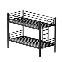ETAGENBETT 90/190 cm Schwarz aus Metall mit Lattenrost - Schwarz, Metall (90/190cm) - MIVRAY
