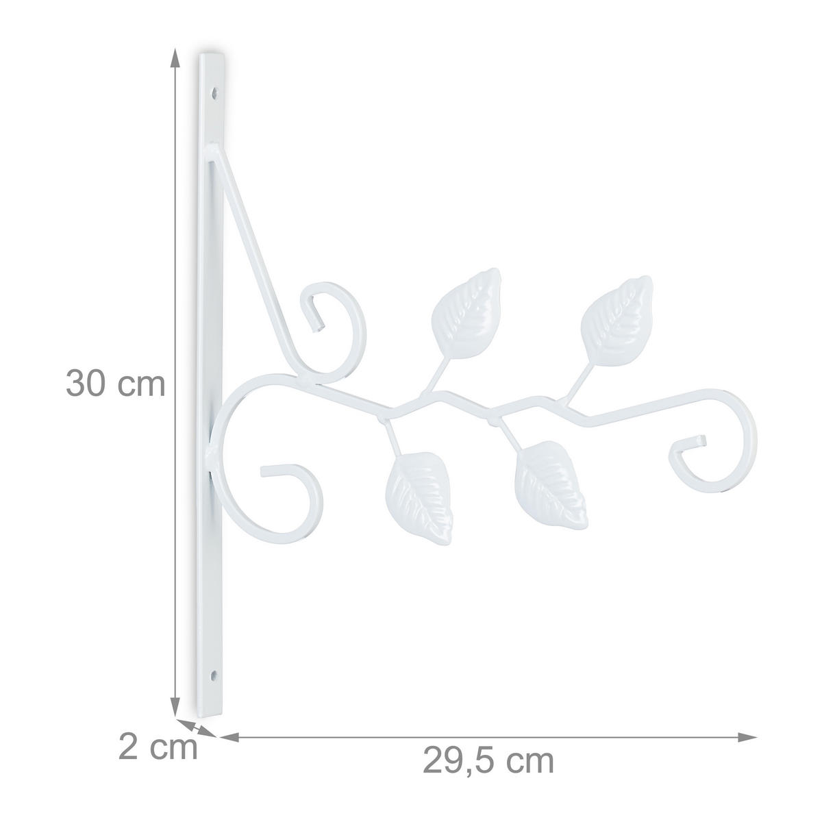 2xBLUMENAMPELHALTERUNG - Weiß, Metall (2/30/29.5cm) - Relaxdays
