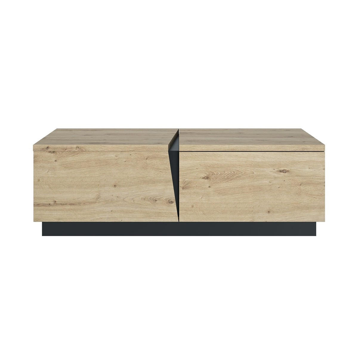 COUCHTISCH 1 Schublade Crack - Französische Herstellung - 114/61/36 cm - Eichefarben, Holzwerkstoff (120/61/36cm) - Calicosy