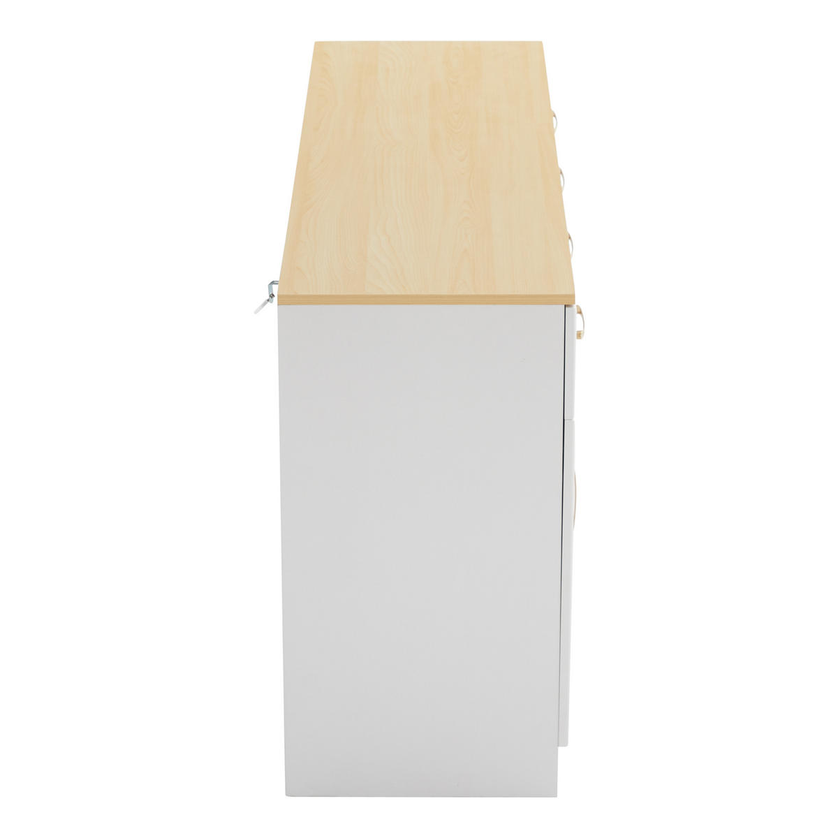 SIDEBOARD Weiß Holz 4 Türen 4 Schubladen 140cm Stauraum - Multicolor, Holzwerkstoff (40/75/140cm) - FLIEKS
