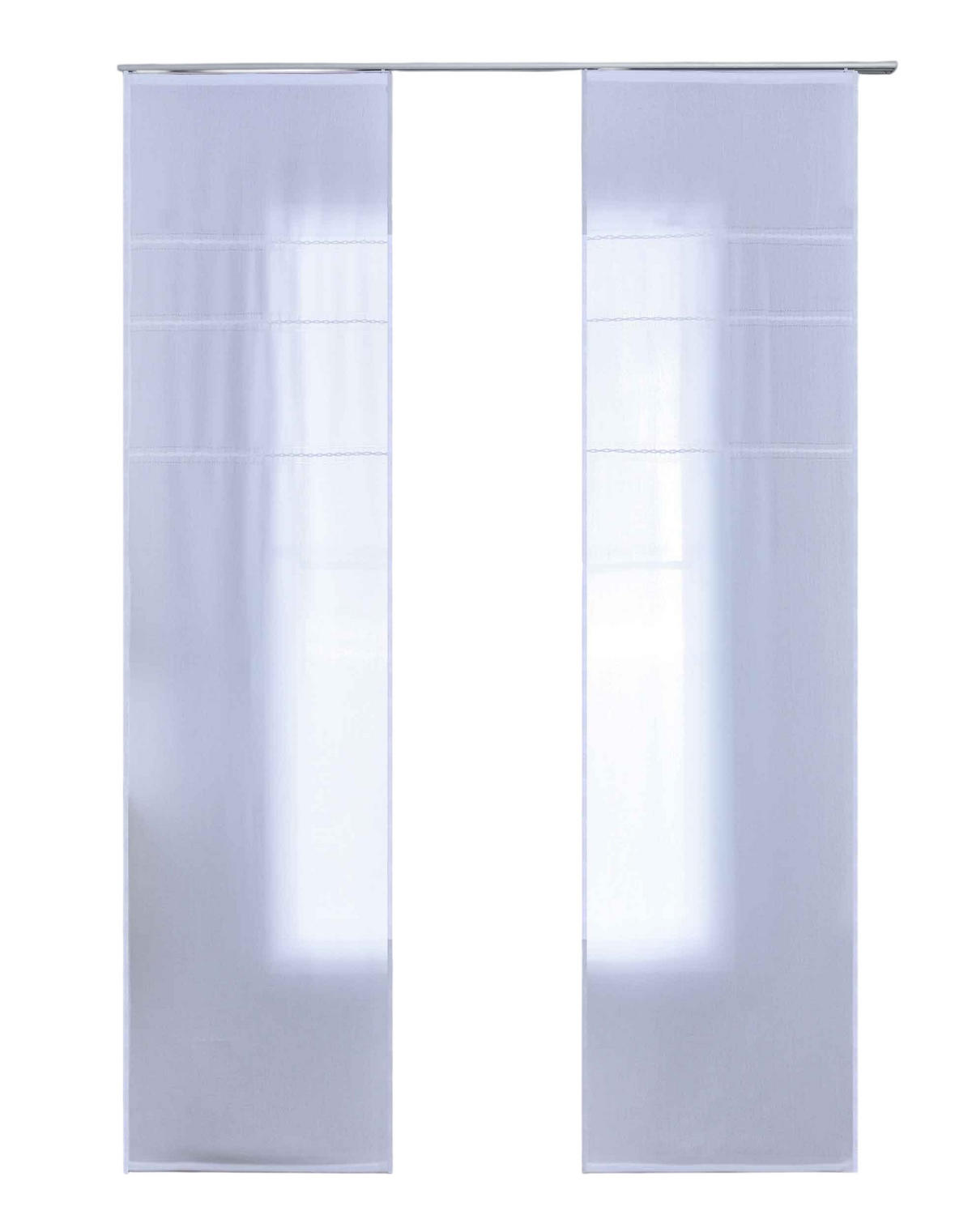 SCHIEBEVORHANG 2ER SET »Leipzig« HxB 245x60 cm Weiß - Weiß, Textil (60/245cm) - Gardinenbox