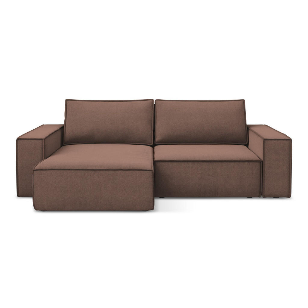 Thumbnail - Makamii Ecksofa, Hellrosa, Textil, 2-Sitzer, Füllung: Schaumstoff, L-Form, Ottomane links, 257x148 cm, Made in EU, Wohnz...