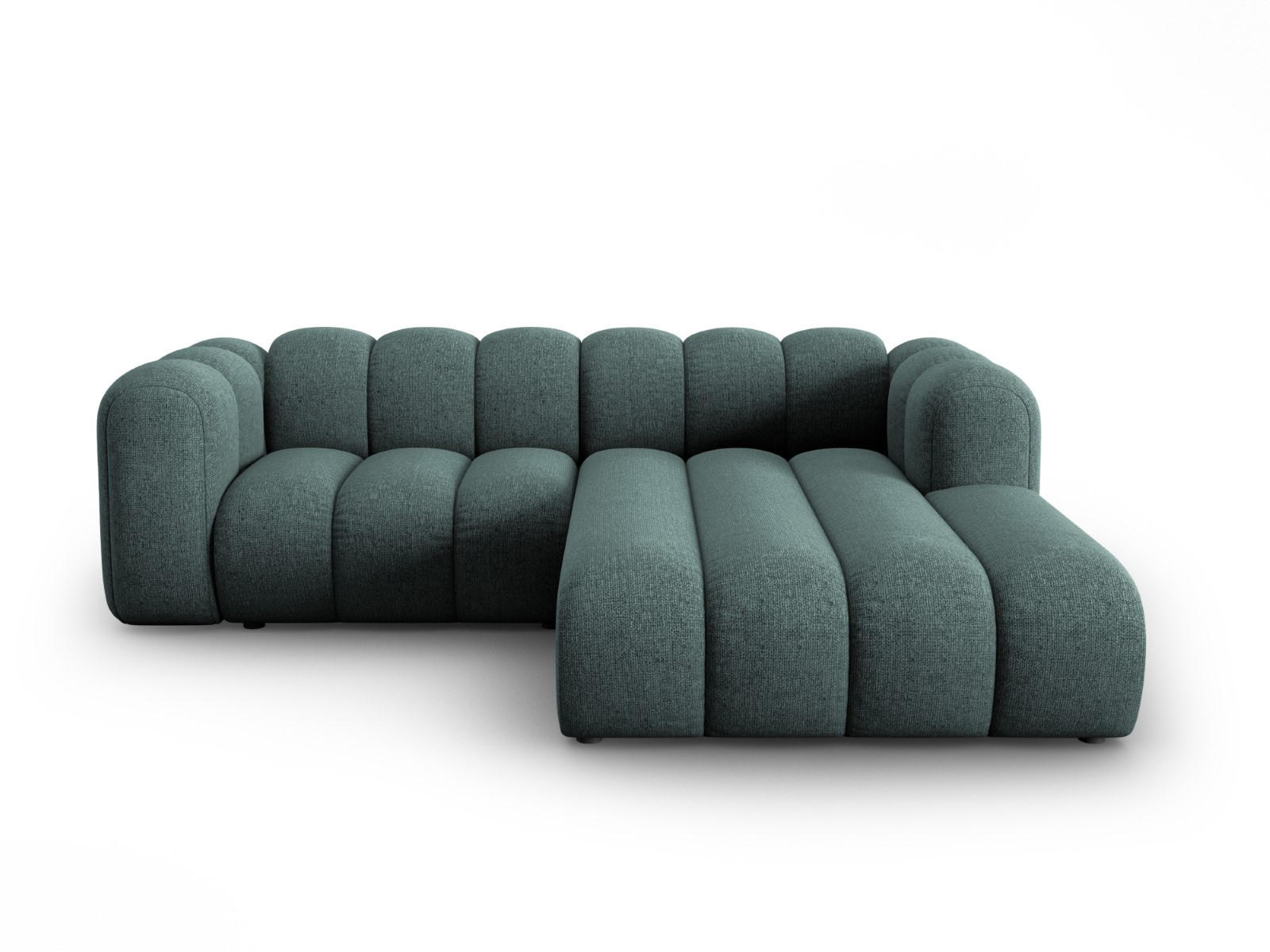 ECKSOFA modular rechts Lupine aus Chenille-Stoff petrol 3 Sitzplätze - Petrol, Textil (177/230cm) - Micadoni