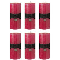 DUFTKERZE ZART - Rosa - XXL - 150 Std. - 6er set - Pink, Paraffin (10/20cm) - J-Line