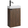 GÄSTE-WC-MÖBELSET Bosco 2 Teile Walnuss Braun - 40 x 22 x 68 cm - Walnussfarben/Braun, Holz (40/68/22cm) - Badplaats
