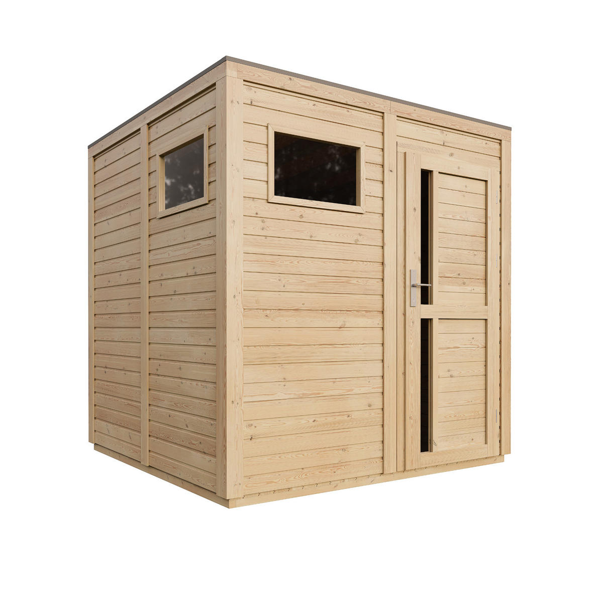 GARTENHAUS Holz 4,20 m² M325F1+M325G - Naturfarben, Holz (208/216/202cm) - Timbela