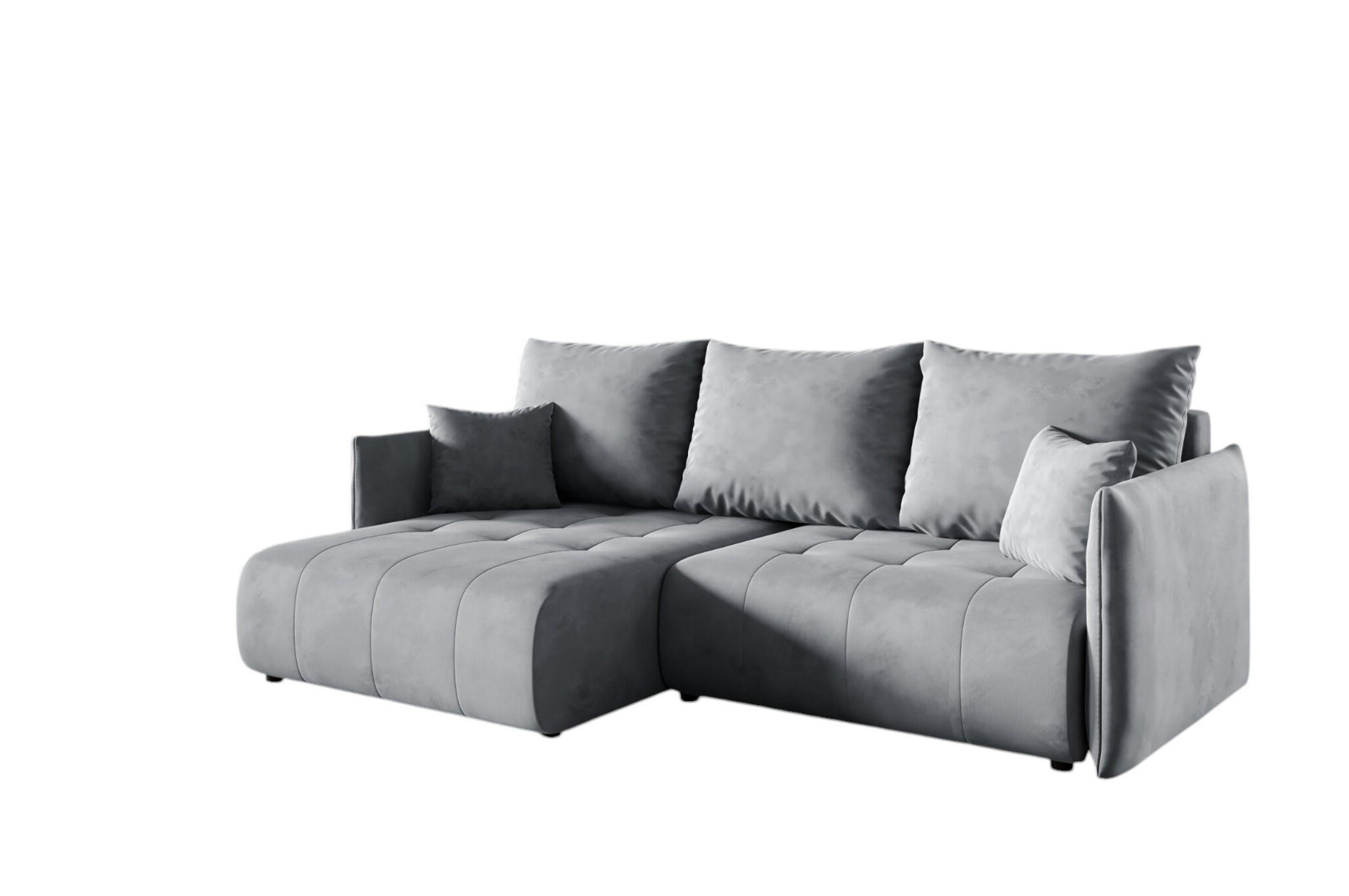 ECKSOFA Canio - Grau, Holzwerkstoff/Textil (221/153cm) - Fun Möbel