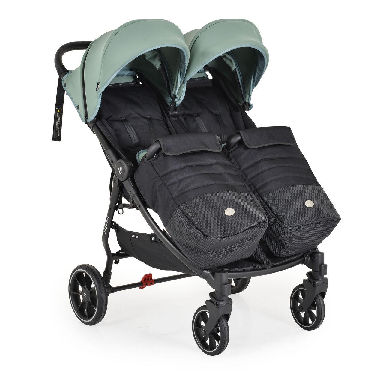 GESCHWISTERKINDERWAGEN 2Gether grün Fußabdeckungen, Aluminiumrahmen, faltbar - Grün, Metall (97/75/104cm) - Cangaroo
