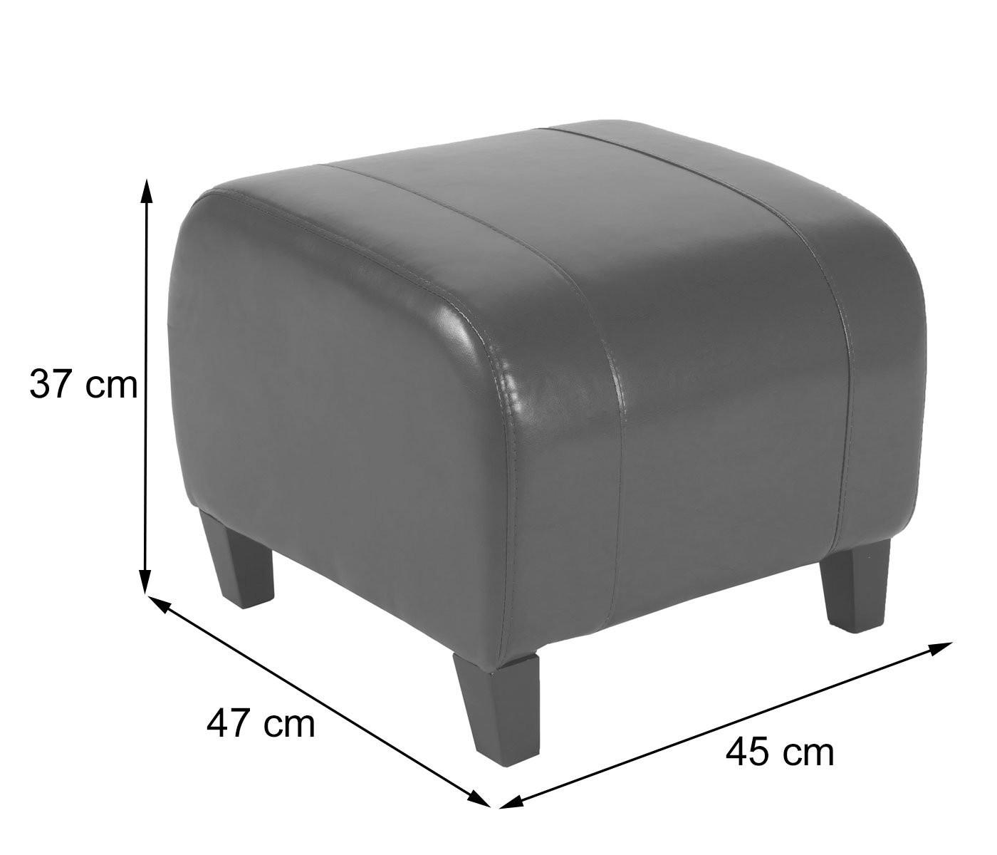 Thumbnail - MCW Sitzhocker, Braun, Leder, 45x37x47 cm, Wohnzimmer, Hocker, Sitzwürfel