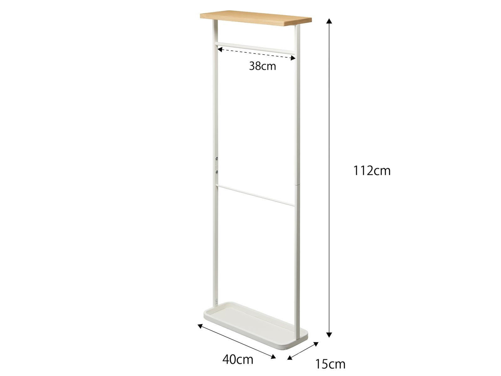 HÄNGE-SCHIRMSTÄNDER Tower 40/112/15 cm mit Ablage - Weiß, Holz/Metall (15/112/40cm) - Yamazaki